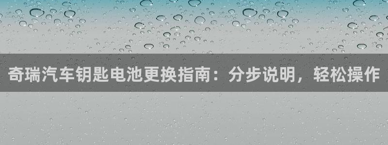 优发国际平台u8：奇瑞汽车钥匙电池更换指南：分步说明，轻松操作
