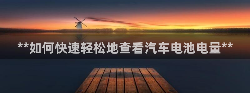 优发国际手机客户端下载安装：**如何快速轻松地查看汽车电池电量**