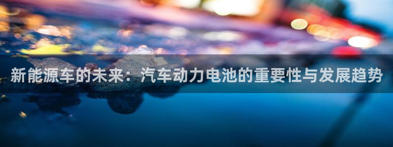优发国际是大平台吗：新能源车的未来：汽车动力电池的重要性与发展趋势