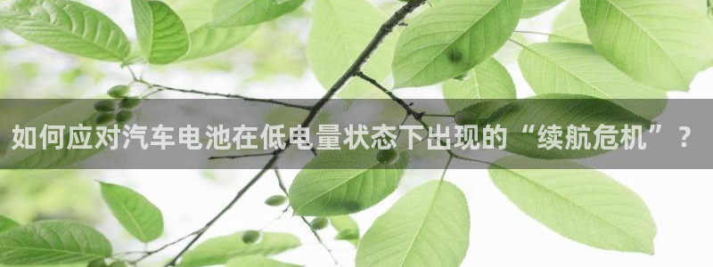 优发国际顶级：如何应对汽车电池在低电量状态下出现的“续航危机”？