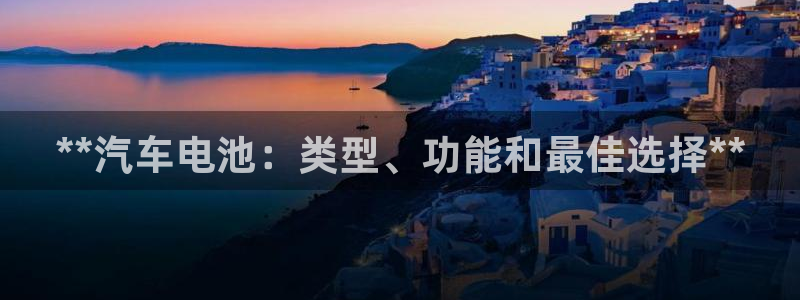 优发国际游戏17：**汽车电池：类型、功能和最佳选择**