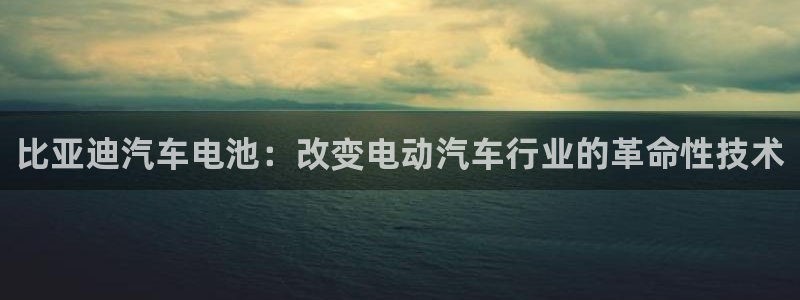 优发国际手机版官网入口：比亚迪汽车电池：改变电动汽车行业的革命性技术